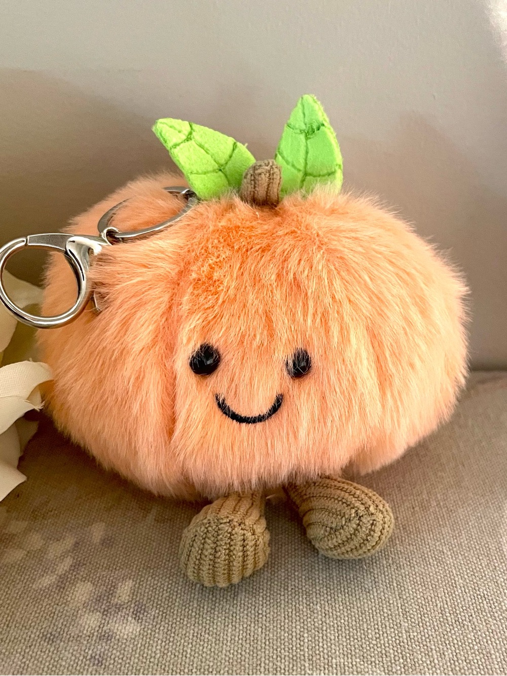 Fuzzy Peach Bag Charm 🍑